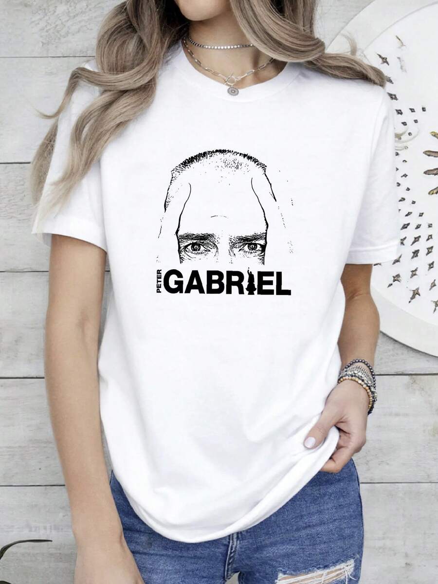 Women T-Shirt Print Peter Gabriel Men T Shirt - White - View 1