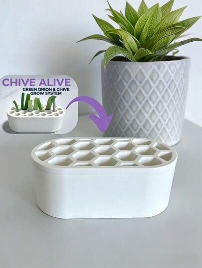 12-Grid Automatic Watering Coriander Planter Box, Kitchen Counter Hydroponic Planting Box Suitable For Green Onion, Scallion And Vegetable Regrowth