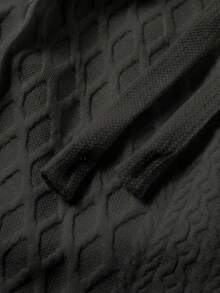 Men's Cool Daily Commute Home Casual Polyester Fabric Solid Color Versatile Sports Breathable Diamond Pattern Set - Black - View 5