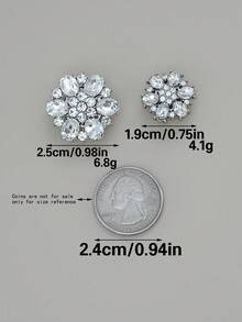 1/2/4pcs 19/25mm Rhinestone Button Covers For Women, Crystal Button Covers, Detachable Clip On Button Covers, Crystal Fancy Buttons For Clothing, Button Snaps With Pliers Press For Dress Suit Tux Shirt Accessories, Lead Color - Multicolor - View 4