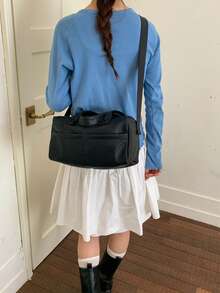 Women's Casual Versatile Commuter Shoulder Bag - Black - View 2