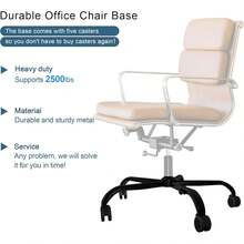 Frassie - Silla de oficina de 25 pulgadas, base de metal de repuesto resistente para silla de computadora de 2500 libras, parte de base con 5 ruedas - Negro - - Ver 6