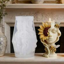 Sunflower Portrait Aroma Candle Silicone Mold, DIY Handmade Resin Plaster Diffuser Stone Mold - A - View 4