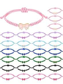 1pc Cute Bow Bracelet, Sweet Braided Adjustable Cord, Suitable For Cheerleaders, Dance Teams, Friends, Perfect Birthday Party Favors, Classroom Rewards, Handmade Graduation & Wedding Gifts - Multiple Styles - View 10