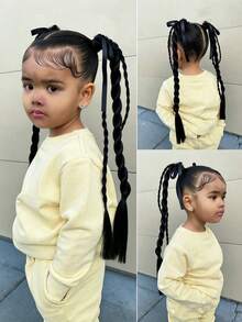 1 chiếc dây buộc tóc đuôi ngựa xoắn cho trẻ em, chịu được nhiệt độ cao, kiểu dáng thời trang cho bé gái. - Nhiều màu - Xem 5