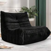 Bean Bag Chair Big Sofa Beanbag Chair For Adults Fireside Chair Bean Bag Lounger With Memory Foam Filled For HomeApartment Or Gaming Venue Black Plush - 黑色毛絨 - 查看 8