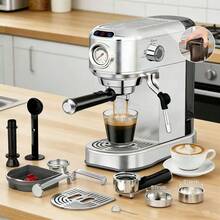 Espresso Machine,Coffee Maker With Auto-Shut Off, 30 Bar Pump Pressure,34 Oz Removable Tank & Removable Drip Tray, Cappuccino Coffee Maker With Milk Foaming Steam Wand For Latte, Mocha, Cappuccino - 查看 1