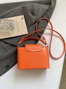 Sac à main de luxe pour femme, sac de marque avec texture tissée haut de gamme, nouveau sac fourre-tout à la mode 2026 avec grande capacité, sac cabas rétro décontracté de style de rue brillant haut de gamme, style minimaliste de célébrité - Orange - Voir 10