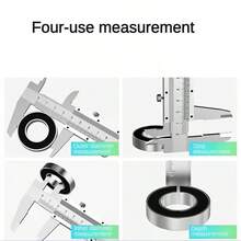 Thước kẹp Vernier bằng thép không gỉ chính xác 0.02mm, vạch chia khắc laser, thân dày, vít khóa kim loại, đo 4 chiều (ngoài, trong, độ sâu, bước), thước đo độ sâu có thể thu gọn, thích hợp cho gia công cơ khí, chế biến gỗ, thẩm định trang sức, DIY, giảng dạy cho sinh viên. - A - Xem 3