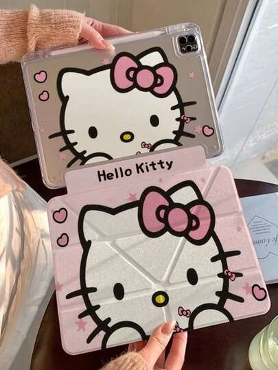 SANRIO 可爱粉色保护套，360°旋转Y型支架，带笔槽，防震保护壳，兼容iPad Air 5/4 10.9英寸和iPad Pro 11 2022/2021款