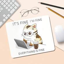 1pc Interesting & Cute Mouse Pad, Square Office Desk Mouse Pad With Non-Slip Rubber Base, Mini Portable Travel Mouse Pad, Suitable For Laptop, Office, Home, Study And Gaming, 21x26x0.2cm - View 4