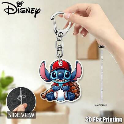 Disney {Valentine's Day} 1PC Stitch Fashionable Acssory, Practical Lightweight And Durable Materia Keychain, .2D Flat Printing.