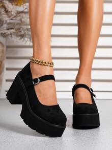 Women's Comfortable Non-Slip Casual Black Platform Wedge Shoes, Versatile For All Seasons - Black - View 6