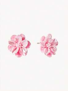 Opalesca 1 对时尚优雅花朵仿珍珠耳钉 情人节、妈妈、母亲、母亲节、礼物 - 粉色 - 查看 5
