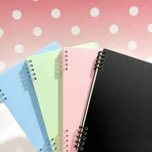 A4/A5/B5 Spiral Notebook, 110gsm Thick Paper, 4 Color Options, Built-In Storage Pouch, Comfortable To Use. Also Known As Coil Notebook, Spiral Notebook, Loose-Leaf Notebook. - Rectangle - View 1