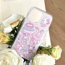 SANRIO Full Screen Polka Dot Star Melody Happy  Pink Phone Case For 11 12 13 14 15 16 17 Pro Max14 15 Plus Y2K Cover - A - 查看 10