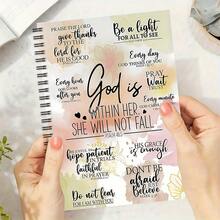 1本花卉圣经经文螺旋笔记本 - 粉色系基督教日记本，包含励志语录，适合女性的信仰礼物，可用于日常计划和笔记，纸质材料，无毛刺，学院风设计，灵性日记，优雅字体，优质纸张 - C - 查看 3