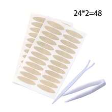 48片隐形双眼皮贴，自粘式，易用，瞬间提拉眼部，透气无酒精，附赠化妆刷，采用透气材料制成 - 裸色 - 查看 12