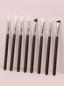 8件套眼部化妆刷套装，包括细节刷、晕染刷、黑色眼影刷 - 彩色 - 查看 5