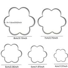 5 Pcs Heart Shape Smooth Curved Cookie Cutter Set Stainless Steel Cookie Cutter - Silver - View 9