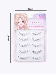 5 Pairs Transparent Stem False Eyelashes, Natural Look, Beginner Friendly, Easy To Apply, Lightweight, D Curl, 5-6mm, Reusable, Suitable For Commute, Travel, Daily Wear - Black - View 7