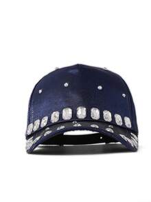 1顶女士可调节水钻棒球帽，时尚百搭尖顶帽，情侣款 - 棒球帽 - 查看 7