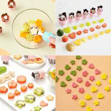 Bộ 8 dụng cụ cắt rau củ quả mini bằng thép không gỉ có chức năng đẩy ra, khuôn cắt bánh quy nhiều hình dạng khác nhau dùng để nướng bánh, trang trí bánh và làm hộp cơm bento, bộ dụng cụ làm bánh nhà bếp tự làm. - Hồng - Xem 3
