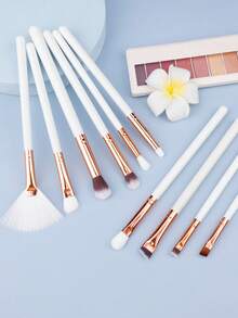 10支装专业眼部化妆刷套装，木柄眼影眉笔眼线刷 - 彩色 - 查看 5