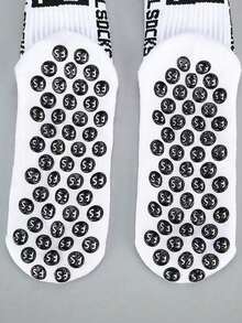 6双装男士足球袜，短款加厚毛巾布低帮高帮情侣防滑袜，中筒运动袜，耐穿，秋季袜 - 白色 - 查看 4