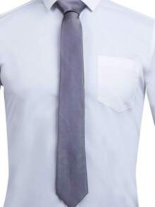 1pc 8cm Men's Solid Dark Gray Classic Casual Necktie - Dark Grey - View 5