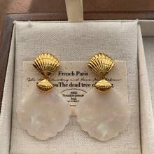 Elegant Colorful Shell Earrings, Luxury Ocean Romantic Delicate Design Versatile Earrings For Women - tetesan air - View 4