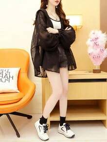 Women Lightweight Jackets - Black - View 2