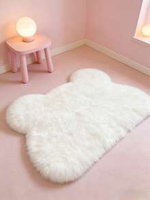 1pc White Teddy Bear Plush Floor Mat, Cute Gaming Rug, Decorative Carpet, Bedroom Decor, Small Rug, Carpet, Home Decor, Outdoor Rug, Washable Rug, Graduation/Mother's Day Gift - White - View 4