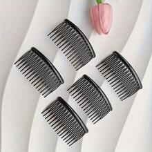 Minimalist 5-Piece Set Of Side Hair Combs And Clips, Everyday Hair Pins And Combs, Simple Hair Clips, Summer Women's Hair Accessories - 5 Black - View 3