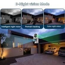 RecorGood 1pc/2pcs 2K Outdoor PTZ Wireless IP Camera, 2.4GHz WiFi Dual Lens Dual Screen Auto Tracking Baby Monitor, Security Camera With Color Night Vision, Two-Way Audio, Auto Tracking And AI Motion Detection - Perfect Gift - White - View 7