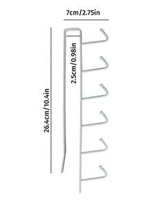 1pc Iron Hanging Hook With 6/12 Hooks, Suitable For Cups, Mugs, Cup Racks, Kitchen Utensils, Hats, Scarves Storage Rack, Applicable For Kitchen Bar, Coffee Bar, Wardrobe And Cabinet Undersides, Great Housewarming Gift, Decorative Hooks - Multicolor - View 6