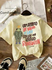 2026 Women's Spring/Summer New Arrivals: Spring/Summer T-shirts, Girls' T-shirts, White Tops, Spring/Summer Women's Clothing, Printed T-shirts, Printed Tops, Cotton Tops, High-Quality T-shirts, Blue T-shirts, Retrole, let, Retroy, Blue T-shirts, Retroy, Millennial Style, Y2K, Punk Style, Distressed Style, Minimalist Style, Simple Style, Casual Style, Everyday Style, Vacation Style, Printed with Fun Patterns - 淺黃 - 查看 7