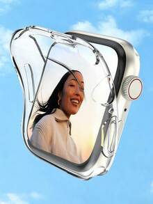 Apple Watch 10th Gen Transparent PC Protective Case, Shock-Proof Hollow-Out Cover For Apple Watch Series 8/Ultra/Series 7/Series 11, 42mm/46mm - Black+Transparent - View 3