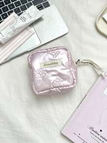 蝴蝶結設計化妝包，迷你心形拉鍊化妝包，便攜錢包，衛生棉收納袋，紅包袋，零錢包，小物品收納袋 - 彩色 - 查看 14
