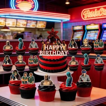 1set/25pcs Happy Birthday Decoration Set, Party Decorations, Birthday Theme, The Perfect Holiday Gift, A Present For Fans And Friends