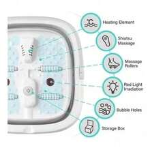 Spa Para Pies Electrica Baño Burbujas Plegable Portátil - Blanco - Ver 6