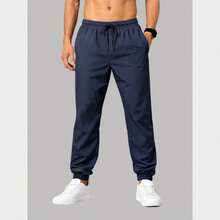 Men's Athletic Tactel Pants With Pockets – Lightweight, Comfortable - Navy Blue - View 1