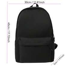 Large Capacity Black Minimalist Backpack, Water-Resistant Durable Bookbag, Unisex Commute & Travel Bag - A - View 10