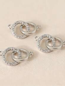 3件套DIY铜锆石多功能优雅珠宝吊坠配件 - 雙圓圈配件 - 查看 9