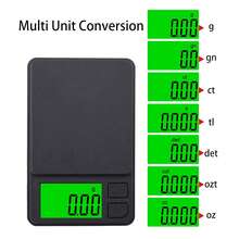 Digital Pocket Scale, 0.01g Precision, LCD Backlit Gram Weighing Tool, Battery Powered, With Tare Function, For Jewelry, Food, Ounces/Grains, No Battery Included - Black - View 10