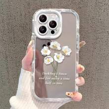 A Mirror Floral Slogan Phone Case | "Darkling" Poetic Flower Print | Cute Camera Frame Can Be Used As A Makeup Mirror Compatible With IPhone16/7/8/11/12/13/14/15/X/XR/Xs/Plus/Pro/Pro Max/SE2 - Multicolor - View 7