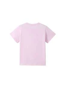 Annil Girls' Round Neck Short-Sleeved T-Shirt, Knitted Sweater For Middle And Large Children And Students, Versatile Casual Top For Girls. - Energetic Powder - View 3