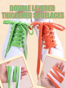 Double-Layer Braided Shoelaces, Fashionable Candy Colors, Classic Versatile Replacement Laces For Sneakers - Multicolor - View 2