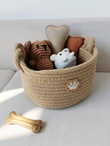 1 chiếc Giỏ đựng đồ đa năng có thể gấp gọn và giặt được, dùng để đựng đồ dùng cho thú cưng, đồ dùng trên bàn làm việc, đồ dùng vệ sinh cá nhân, đồ chơi, quần áo, giỏ đan dùng trong nhà để đựng quần áo thú cưng, đồ ăn vặt, đồ chơi, giúp sắp xếp đồ đạc lộn xộn trong phòng trẻ em. - Nhiều màu - Xem 3