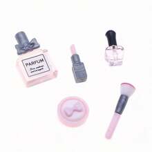 Pensulă de machiaj mini, ruj, parfum, pudră, decor compact model, accesoriu pentru scenă în miniatură, decor pentru casă în miniatură DIY, cadou de colecție pentru pasionați și entuziaști - Multicolor - Vizualizare 8